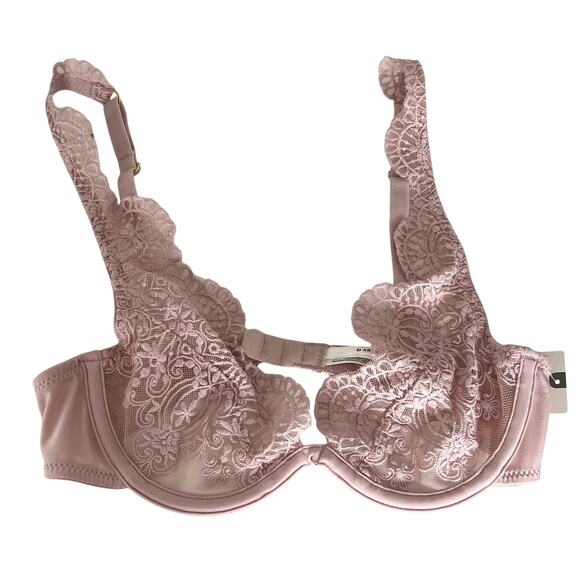 Anthropologie Lace Bra Womens XS Pink Rose Feminine Adjustable - Picture 1 of 7